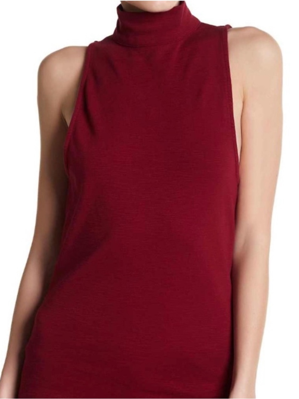 NWT Free People Boa Vista High Neck Tank Burgundy Red Cutout Back Top S